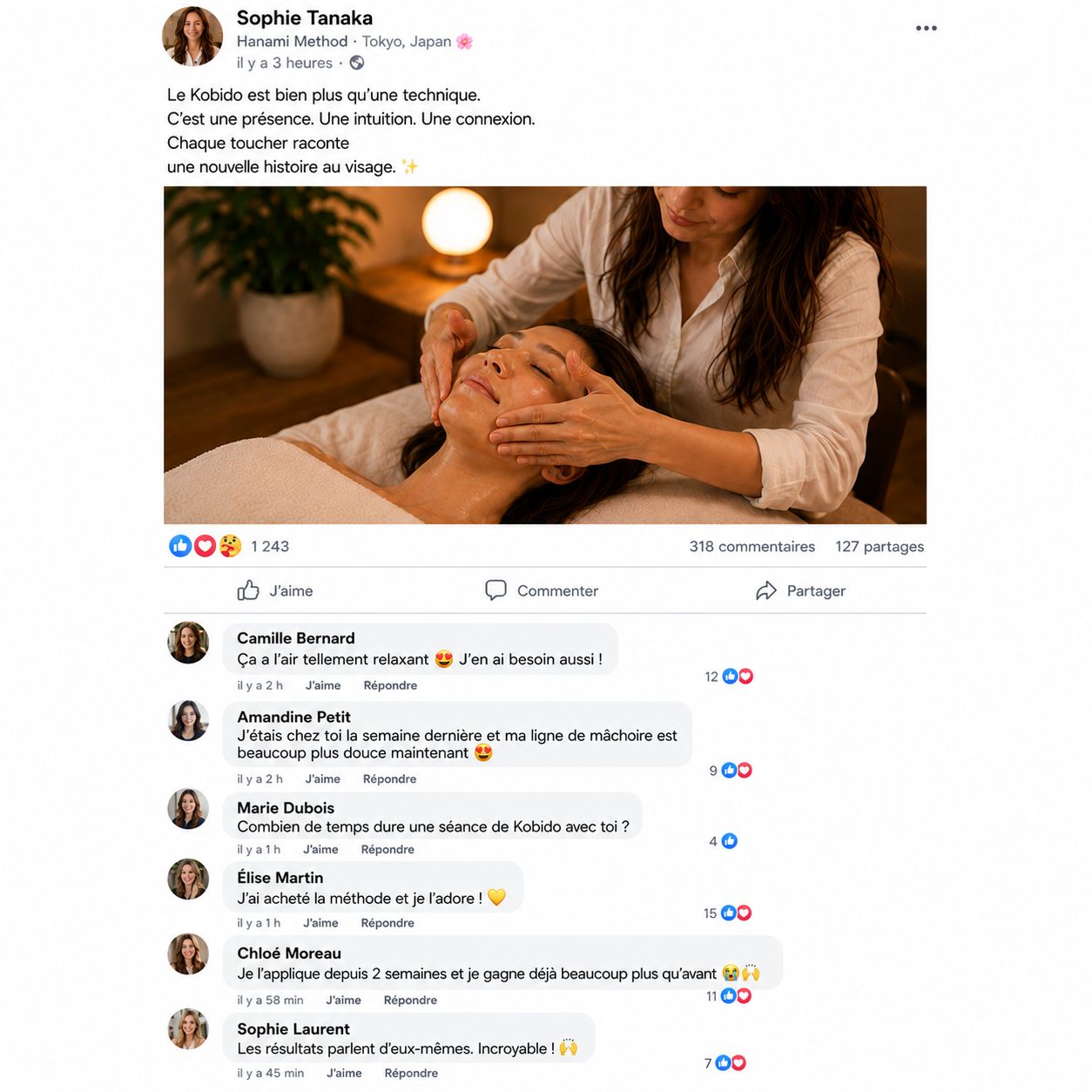 Commentaire Facebook — Hanami Face Ritual
