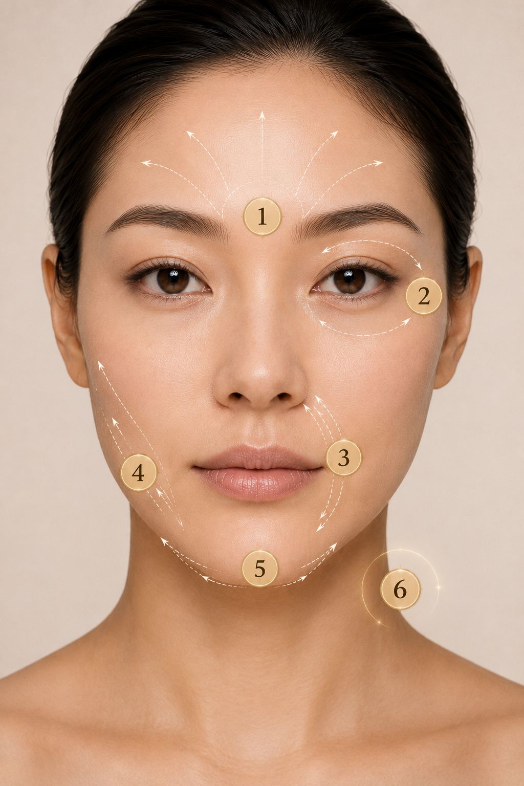 Zones de traitement du Botox Naturel Asiatique